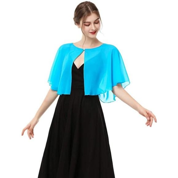 SOFT Capelets capes Shawls and Wraps for Dress Blue - Picture 3 of 5
